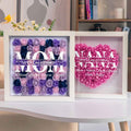 Personalized Flower Shadow Box Gift for Mum Custom Names Rose Frame Mothers Day Present
