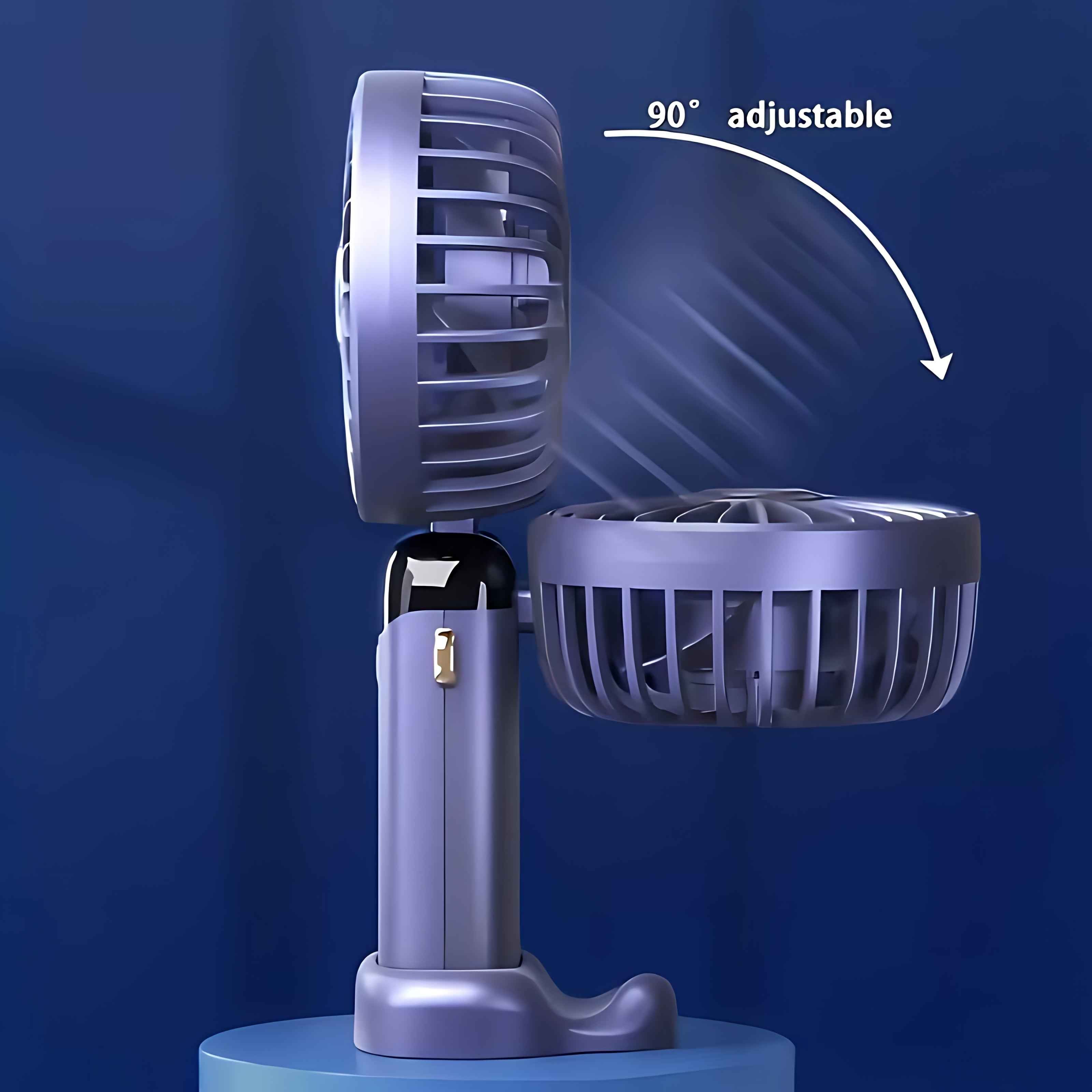 USB Rechargeable Mini Fan – 6 Speed with Smart LED Display